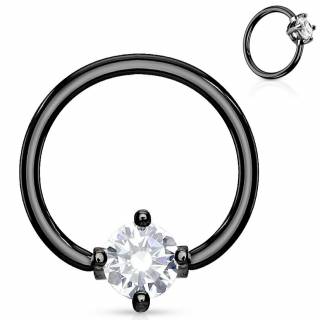 Anneau noir style CBR � zirconium captif