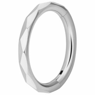 Anneau Titane facett� � segment clicker (oreille, l�vre, septum...)