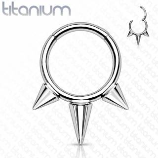 Anneau titane G23 � charni�re et spikes (septum, oreille...)