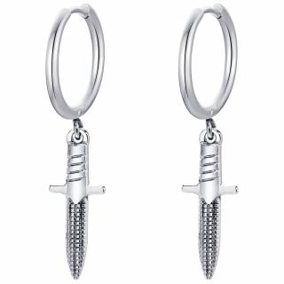 Anneaux d'oreilles homme � dague en acier (Paire)