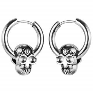 Anneaux d'oreilles � t�te de mort (Paire)