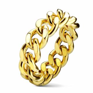 Bague acier dor�e style chaine (mixte)