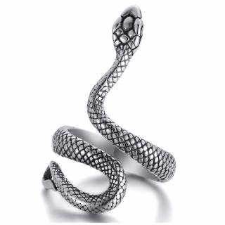 Bague en acier en forme de serpent "SERPENTIS"