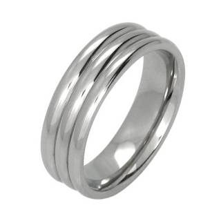 Bague homme acier anneaux fusionn�s