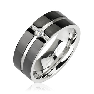 Bague homme acier Silver Cross