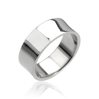 Bague homme acier sobre et l�g�rement concave