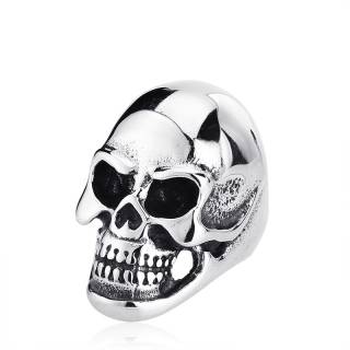 Bague homme biker en acier � t�te de mort