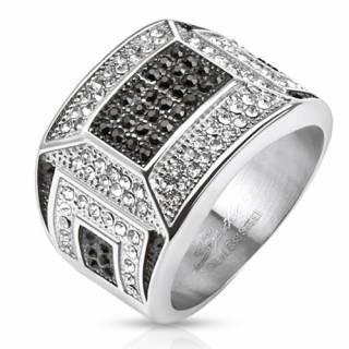 Bague homme en acier � mosa�c de pierres