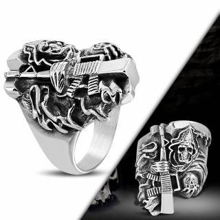 Bague homme faucheuse � fusil d'assaut