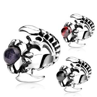 Bague homme en acier en forme de scorpion