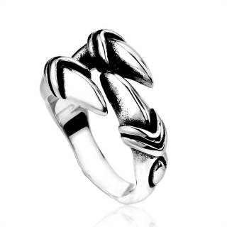 Bague homme gothique en acier � trois griffes