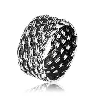 Bague homme gothique en acier style tiss�