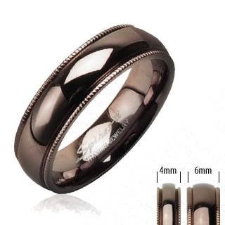 Bague homme titane Coffee Gold