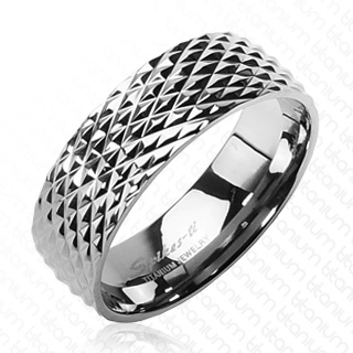 Bague homme titane Snake Skin
