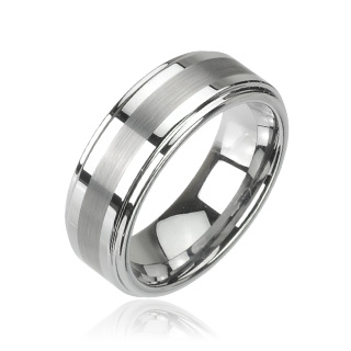 Bague homme tungstene Ribbon