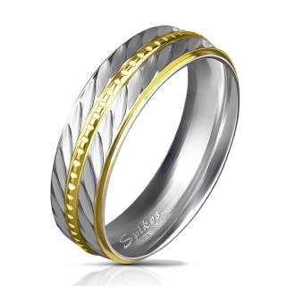 Bague mixte acier couronne de plumes stylis�es