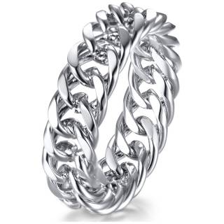 Bague mixte en acier en forme de chaine "ANKYLON ARGENTEUS"