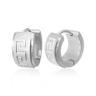 Paire de boucles d'oreilles homme � vagues stylis�es