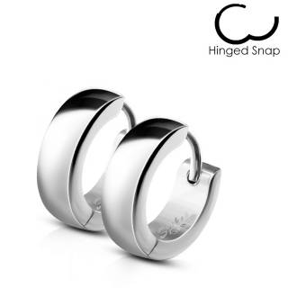 Boucles d'oreilles homme bomb�es en acier (paire)