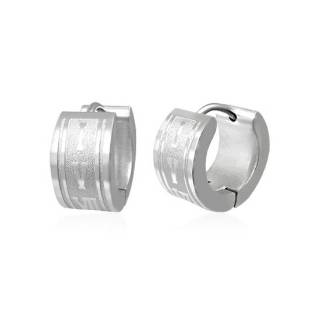 Paire de boucles d'oreilles homme chiffres romains verticaux