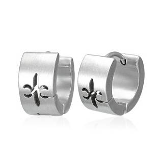 Paire de boucles d'oreilles homme fleur de Lys