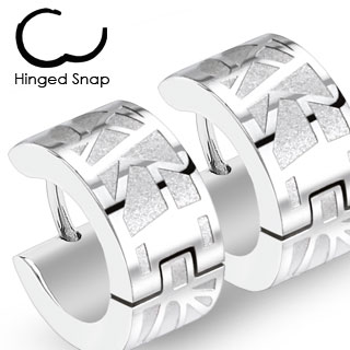 Paire de boucles d'oreilles homme Geometric Line