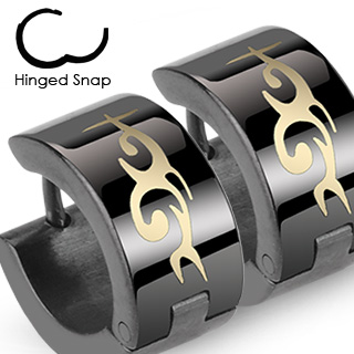 Paire de boucles d'oreilles homme Tribal