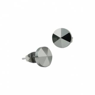Boucles d'oreilles homme tungst�ne rond biseaut�