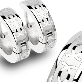 Paire de boucles d'oreilles homme Twin-C