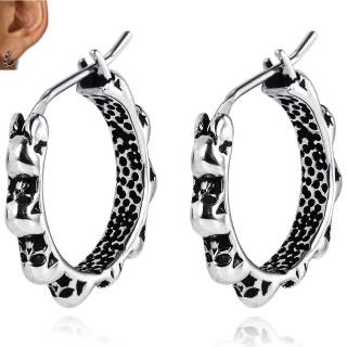 Boucles d'oreilles homme gothiques � t�tes de mort (paire)