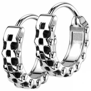 Boucles d'oreilles style industriel steampunk en acier (Paire)