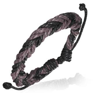 Bracelet de cuir tress� deux tons