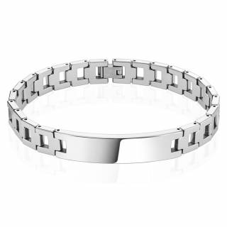 Bracelet-gourmette homme argent� en tungst�ne � maillon en "Y"
