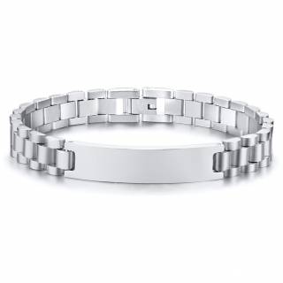 Bracelet-gourmette homme en acier style chenille "CHENILLEOS"