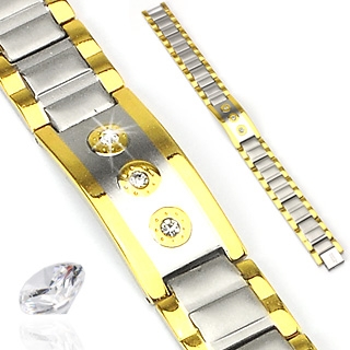 Bracelet homme acier � maillons chenilles