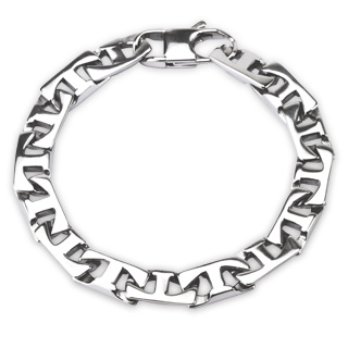 Bracelet homme acier � maillons en "T"