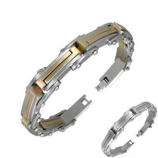 Bracelet homme acier "L" crois�s