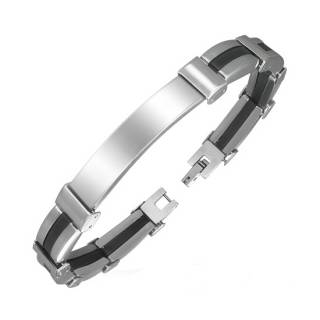 Bracelet homme acier plaque