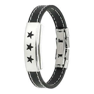 Bracelet homme acier Trois �toiles