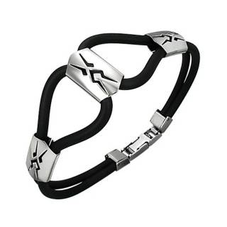Bracelet homme cables � plaque tribale