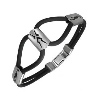 Bracelet homme cables � plaques symbole tribal et scorpions