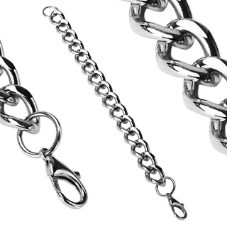 Bracelet homme cha�nette � maillons incurv�s type Hawa�