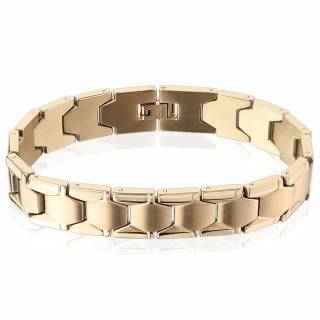 Bracelet homme en acier cuivr� avec motifs h�xagonaux