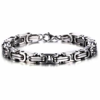 Bracelet homme en acier inoxydable � mailles byzantines