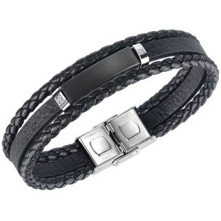 Bracelet homme � lani�re bagu�e de pierres et tresses