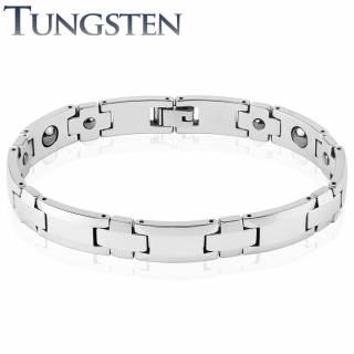 Bracelet homme magn�tique en tungst�ne � jonctions en croix