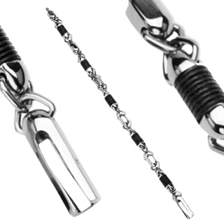 Bracelet homme moderne acier et silicone