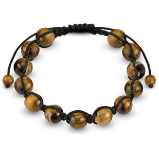 Bracelet homme � perles de pierre Oeil de tigre