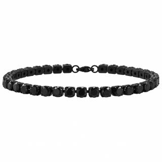 Bracelet homme rivi�re de zirconiums noirs "NYXADES"