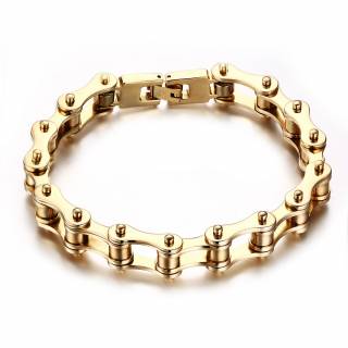 Bracelet homme style chaine de v�lo en acier dor�